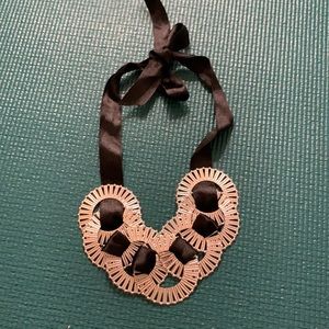 Unique silver and black necklace